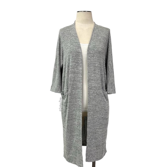 Aritzia- Wilfred Free Heather Gray Long Zlata Open Cardigan Size XS. - Picture 1 of 8